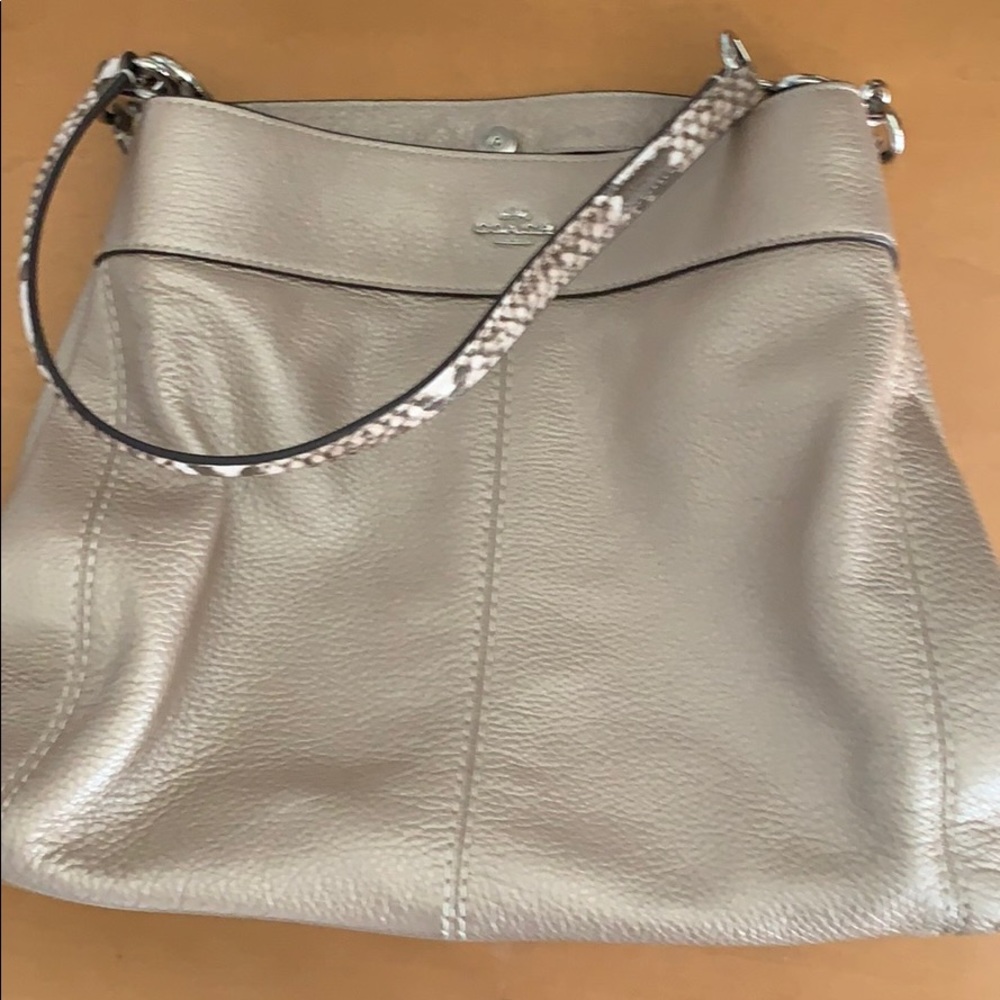 Coach leather triple compartment bag